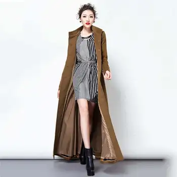 2020 modny wełniany płaszcz Jesień Zima damskie X długie trencze nowy temperament cienka, gruba kurtka płaszcz xa272