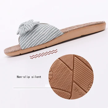 2020 nowy Eva paski cebulę domowe bawełniane kapcie obuwie domowe Japoński styl lniane kapcie pantofle damskie klapki Obuwie damskie