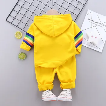 2021 Wiosna odzież Dziecięca Baby Dinosaur bawełna sportowy sweter z kapturem koszula spodnie zestawy dzieci chłopcy dzieci dorywczo strój 0-5 lat