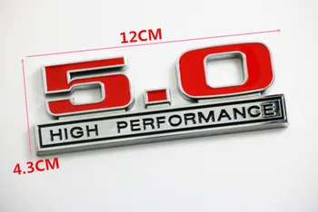 20X 3D stop metalu 5.0 wysoka wydajność godło ikona samochodu naklejki do Ford Focus Kuga Mondeo Mustang Ranger Galaxy stylizacja samochodu