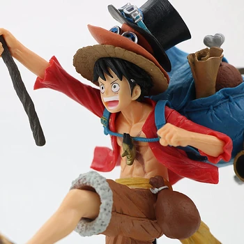 22 cm anime One Piece Figure Running Modeling Luffy Sabo Ace PVC figurka One Piece Anime Figure kolekcjonerska model lalki zabawki