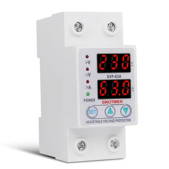 220VAC 63A Smart Automatic Self-connectiong Over/Under Voltage Protection Relay Protector z zabezpieczeniem nadprądowym
