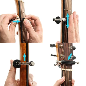 2szt gitara Rolling Capo rozkładana Capo dla ustawienia tonu ludowej, klasycznej i akustycznej gitary elektryczne ukulele mandolina, banjo