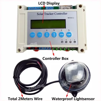 2szt napędy liniowe 1500N 12V DC Motor &LCD elektroniczny sterownik i czujnik prędkości wiatru DIY Dual Axis Solar Tracking Tracker Kits
