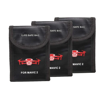 3 Pack ogniotrwały Lipo Satefy Bag, LiPo Safe Bag Battery Case dla DJI Mavic 2 Pro,Mavic 2 Zoom,Mavic, Pro