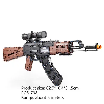 3 rodzaje Eat Chicken weapon 98K AK47 M4A1 building blocks Building Blocks Outdoor Toys Bricks For Children Soft Gun Bullet Toy