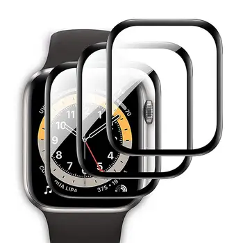 3 szt 3D pełne pokrycie hartowane szkło dla Apple Watch Series 6 40 44 mm ochraniacz ekranu dla 6 Mc Smart Watch folia ochronna