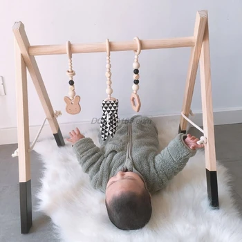 3 szt./kpl. Nordic Baby Gym Frame zawieszenia pokój dziecięcy dekoracje prezenty drewniany wieszak na ubrania wiszące zabawki, gry