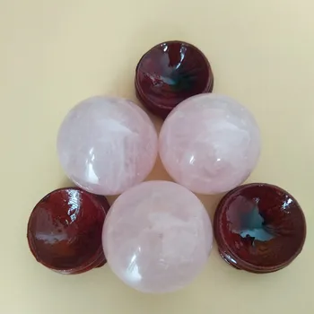3 szt./paczka 32 mm naturalny różowy różowy kryształowej kuli różowy kwarc ozdobny kula