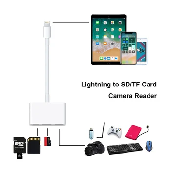 3-w-1 czytnik kart dla tabletu IPad 4 Mini IOS 11 Micro SD MMC TF Card Reader USB, kabel OTG adapter camera connection kit