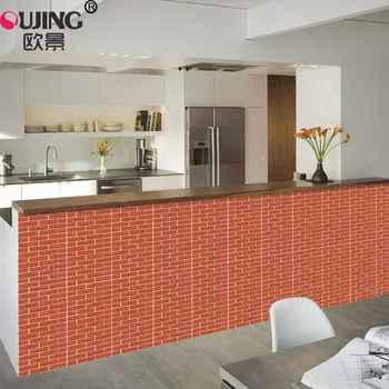 30*30 cm*5 szt. 3D czerwona cegła wzór retro płytki naklejki na ścianę kuchnia łazienka płytki, tapety samoprzylepne DIY PCV malowanie artystyczne