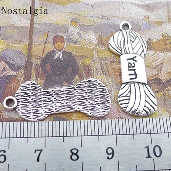 30 szt./lot dziania przędzy balon wełny antyczne koraliki Tybetański Srebrny zawieszenia DIY charms do bransoletki tworzenia biżuterii 31*15 mm rzemiosła