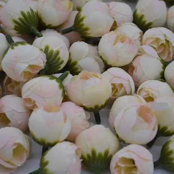 30szt 2 cm Mini sztuczne różyczki jedwabne herbaciane róże głowicy na wesele dekoracja DIY garland prezenty świąteczne dekoracje dostawy