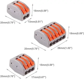 30szt/60шт zestaw z zaciskami sprężynowy dźwignia nakrętka zaciskowe wielokrotnego użytku kabel elektryczny złącze przewodu domowe narzędzia izolacji