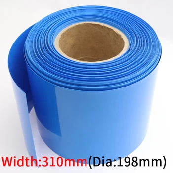 310 mm szerokość 18650 bateria litowa folia, papier pakowy PVC termokurczliwa cienkościenna osłona pokrywa izolowany kabel rękaw pakiet ochrony niebieski czarny