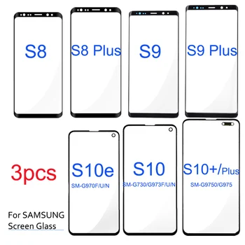 3szt ekran zewnętrzne szkło dla SAMSUNG S8 S9 S10 plus przednia soczewka naprawa części szyby S10e