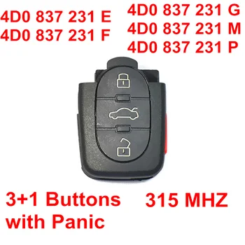 4 (3+1) przyciski 315 mhz pilot zdalnego sterowania dla Audi z niepokojącą przyciskiem model: 4D0837231 E F G M