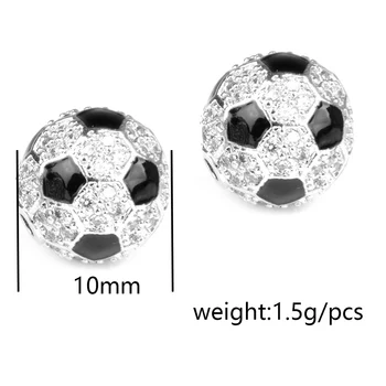 4 szt./lot 10 12 mm koszykówka piłka koraliki akcesoria bransoletka biżuteria mikro utorować CZ cyrkonia koraliki sprzedaż
