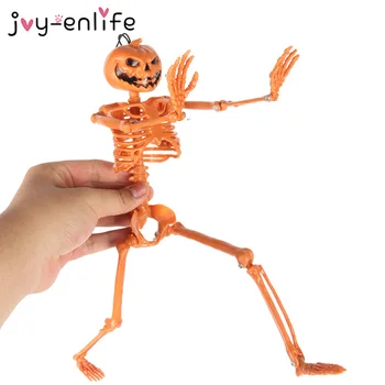 40 cm Halloween zabawny realistyczny plastikowy szkielet dynia szkielet terror dekoracje na Halloween party dekoracji domu rekwizyty ornament