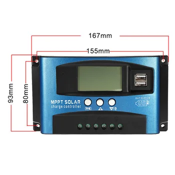 40A-100A MPPT Solar Panel Regulator Charge Controller 12V/24V Auto Focus Tracking Device AUG889