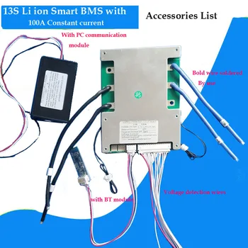 48 w 100A smart BMS z Bluetooth i PC komunikacji dla 54,6 w akumulator litowo 18650 akumulator elektryczny motocykl li pcb