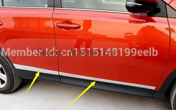4szt chromowane drzwi boczne nadwozia listwa ochronna pokrywa wykończenie pasuje do Toyota RAV4 2013 2016 2017