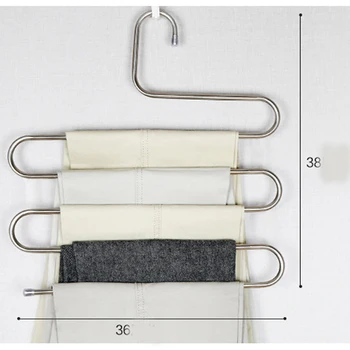 4x 5 warstw wielofunkcyjne wieszaki na ubrania spodnie regał do przechowywania spodnie wiszące półka, przeciwpoślizgowa, odzież organizator regał do przechowywania