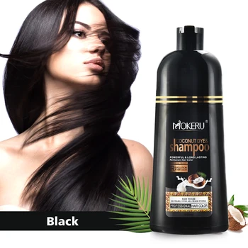 5 minut organiczna kokosowa szybka farba do włosów Noni Plant Essence Black Hair Color Dye szampon do pokrycia szarych, białych włosów 500 ml