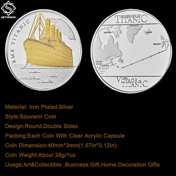 5 szt./lot 1912 The Voyage Titanic Ship and Travel Tragedy Of The Titanic Gold RMS Titanic pamiątkowa moneta