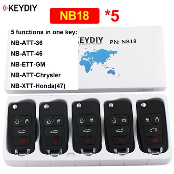5 szt./lot NB18 wielofunkcyjny 3+1/4 przycisku zdalnego klucza do KD900 KD900+ URG200 KD-X2 NB-Series (wszystkie funkcje żetonów w jednym kluczu)