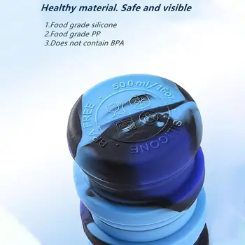 500 ml kamuflaż składany hydro kolba butelka wody wielokrotnego użytku BPA miękkie kolby podróży przenośny podróży za darmo silikonowe napoje butelka