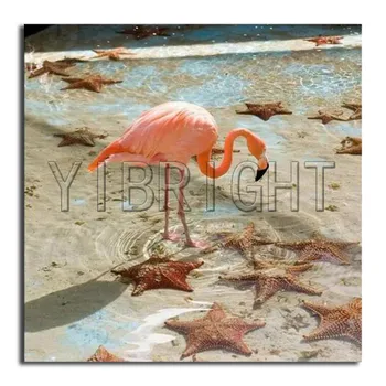 5D DIY Diament malarstwo flamingo pełny okrągły Diament haft krzyżem rozgwiazda pełna kwadratowy Diament mozaika plaża ptak