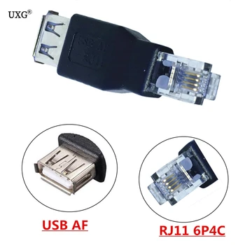 5szt USB żeńskie RJ11, RJ12 4PIN zasilacz konwerter gniazdo telefoniczne AF 6P4C
