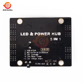 5w1 V3 Power Distribution Board Matek LED PDB control power supply Hub tracker low voltage alarm for FPV