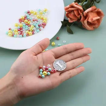 6 mm 8 mm 10 mm okrągły akrylowy perły żywicy koraliki ABS sztuczna perła koraliki naszyjnik bransoletka Wnioski Do tworzenia biżuterii DIY