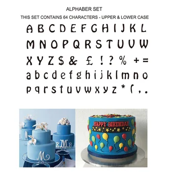 64шт angielskie list do formy ciasto symbol fondant urodziny deser ozdoby alfabet żywności plastik cięcia i pieczenia narzędzia
