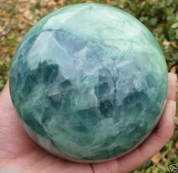 80 mm naturalny blask w ciemnym kamieniu Kryształ fluorytu kula kula