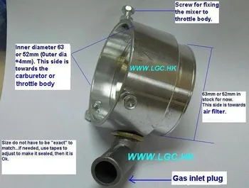 82mm/74mm/63mm/52mm/44mm LPG CNG gaz mikser do Автогазовой konwersji Tradtional System benzynowych w samochodach benzynowych EFI