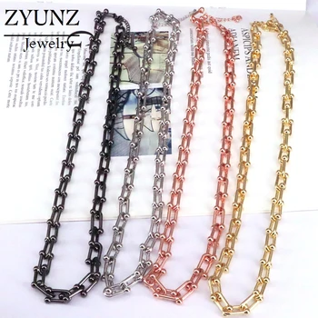 8PCS, U Link chain accessories big chain necklace gold/ rose gold /metalblack / silver color chain for jewelry making