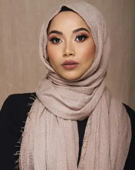 90 kolor pomarszczony hidżab pomarszczony szalik bańka bawełna wiskoza szalik pomarszczony zwykły szal muzułmańska głowa hidżab szalik chustka 10 szt./lot