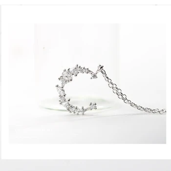 925 srebro Kryształ Księżyc Urok wisiorek naszyjnik dla kobiet naszyjnik obroże poprawiny biżuteria dz285