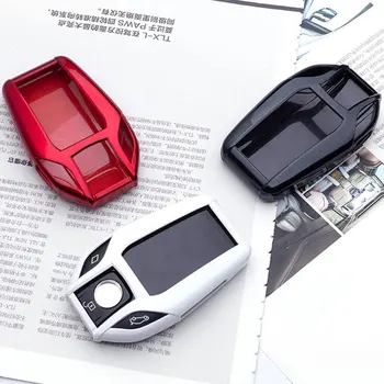 ABS Car Key Case For BMW 7 Series 740i 730i LCD Smart Remote Control Display Fob Cover Keychain Protector Bag Auto Accessory