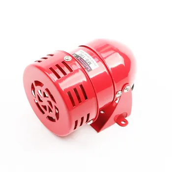AC 220 v 110 v DC 12 v 24 v 110 db czerwony mini metalowy silnik Syrena przemysłowa alarmy dźwięk elektryczny zabezpieczenie przed kradzieżą MS-190