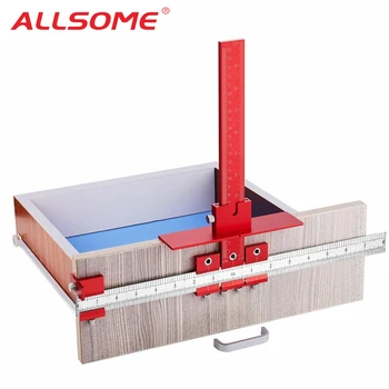 ALLSOME Inch/Metric Cabinet Hardware Jig Drill Guide for 4mm 5mm Drill Bit Power Tool Aluminum Alloy Dowelling Narzędzia do obróbki drewna