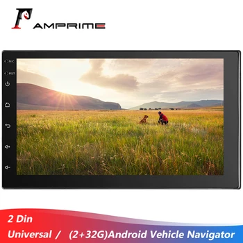 AMPrime Android 6.0 2 Din Car Radio 7-calowy ekran dotykowy odtwarzacz MP5 z Bluetooth, USB, GPS, 2G + 32G obsługa pamięci 4G SIM