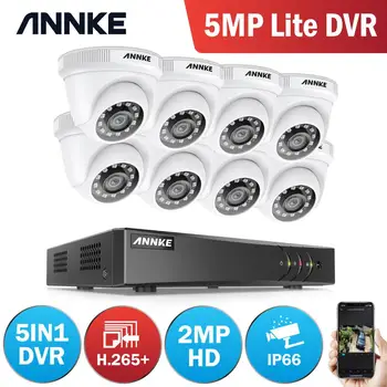 ANNKE 8CH 2MP HD system nadzoru wideo H. 265+ 5w1 5MP Lite DVR 4X 8X 1080P Dome Outdoor Weatherproof Security CCTV Cameras