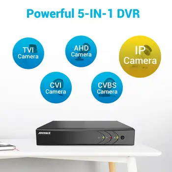ANNKE 8CH 5MP Lite 5w1 HD TVI CVI AHD IP Security rejestrator DVR H. 265+ Video Recorde Email Alert Motion Detection Onvif 2.4
