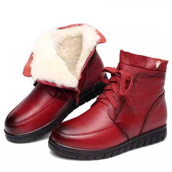 ASUMER 2020 nowe zimowe buty z naturalnej skóry, z okrągłym czubkiem na zamek Damskie botki na płaskiej podeszwie z wygodnymi ciepłymi wełnianymi ośnieżonych butami