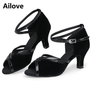 Ailove Ballroom Latin Salsa Swing, Tango Dance Shoes Women Peep-toe Dancing Sandals with Soft Suede Sole ALS050
