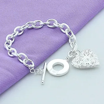 Aimarry 925 srebro serce szablon wisiorek łańcuszek bransoletka dla kobiet moda biżuteria partia Ślub prezenty ślubne